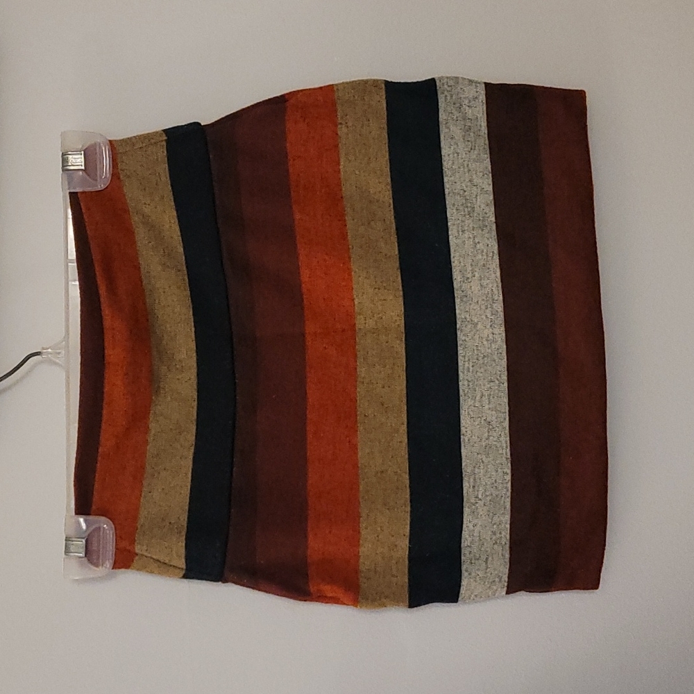 Heather colored striped skirt